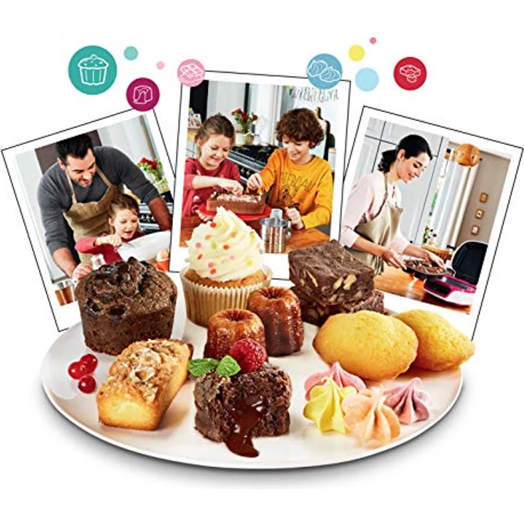 Tefal CAKE FACTORY KD8018 [Kuchenbackgerät, 5 automatische Programme, Zubehör inklusive: Rezeptbuch, Muffinform, Mini-Kuchenform, tiefe Form, für z.B. Lavakuchen, Brot, Cup Cakes, Brötchen] - Preisvergleich – Bild 2