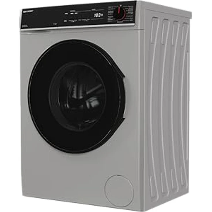 SHARP ES-PRO814SA-DE Waschmaschine Frontlader, 8kg, 1400U/min, Inverter, 15 Programme inklusive 60 Minuten Kurzprogramm, Dampffunktion, WiFi, AquaStop, Silber – Bild 3