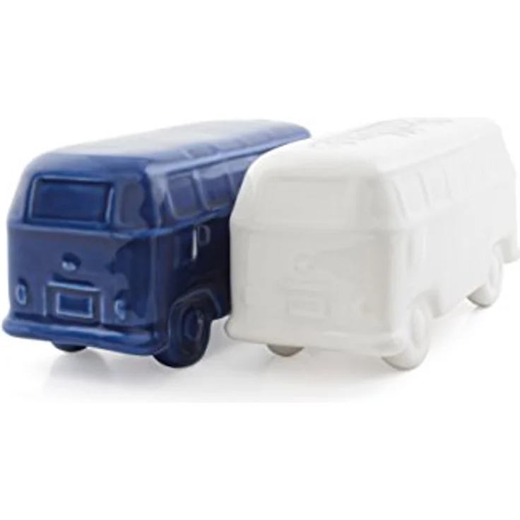 BRISA VW Collection - Volkswagen T1 Bulli Bus Salz- & Pfeffer-Streuer, Küchen-Tisch-Dekoration, VW-Fan-Geschenk-Idee (2ER Set- (Blau-Weiß) – Bild 3