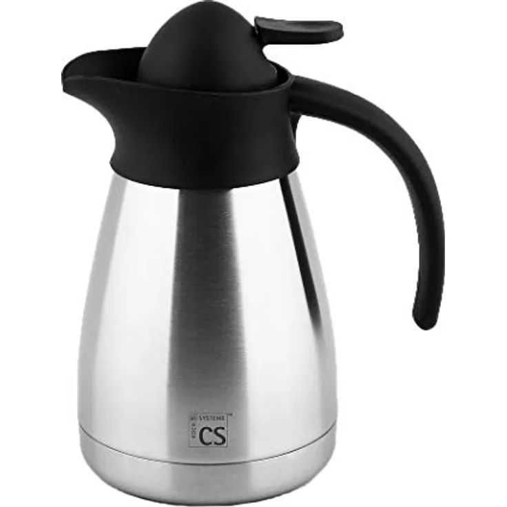 CARL SCHMIDT SOHN Schmidt Sohn CS Koch-Systeme Isolierkanne Cottbus, 1 l, Einhandbedienung, 075309, Silber