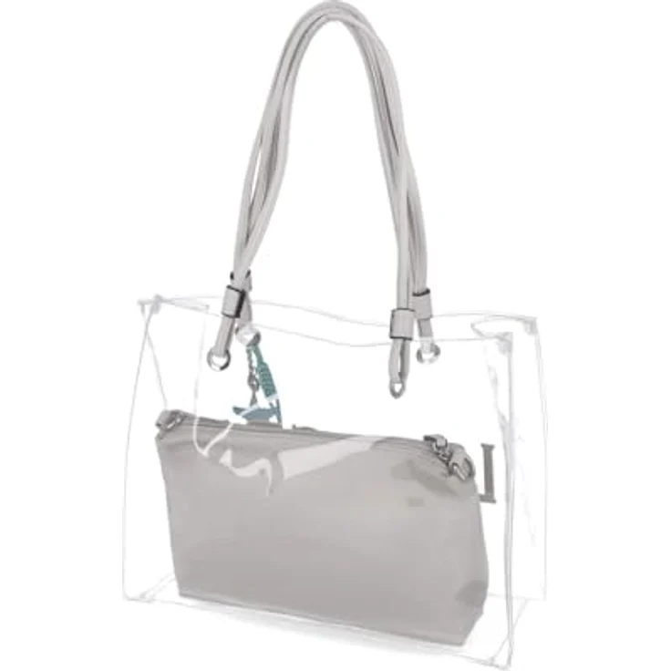 L.Credi Reja Shopper Tasche, 37 cm, grau, 100% Polyethylen, 37 x 13.5 x 29 cm – Bild 3
