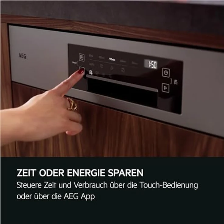 AEG GT9200X2SCM Serie 9000, teilintegrierter 60cm Einbaugeschirrspüler mit AEG App und Besteckschublade, Energieeffizienzklasse A – Bild 8