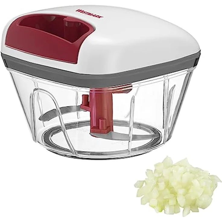 Westmark Multifunktions-Schneider mit Seilzug – hochwertiger Zerkleinerer für Zwiebeln, Salat, Gemüse oder Nüsse aller Art, manuell – 450 ml – Bild 2
