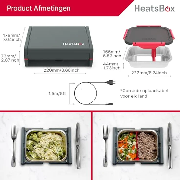 Koenig HeatsBox Pro, Intelligenter Mahlzeitenwärmer mit gleichmäßiger Erwärmung, Grau – Bild 2