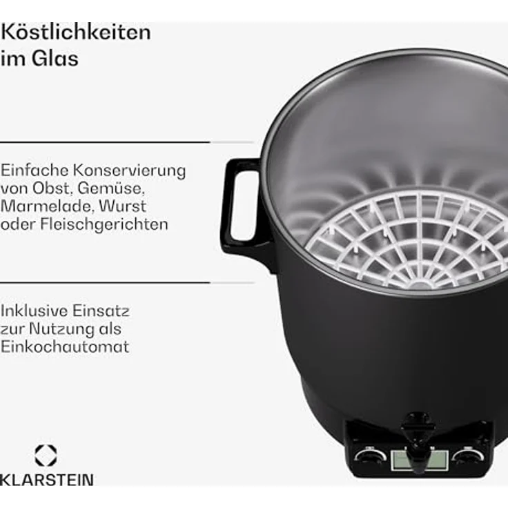 Klarstein Biggie Digital Einkochtopf, 27L Edelstahl, 2000W mit Heizfunktion und Zapfhahn – Bild 6