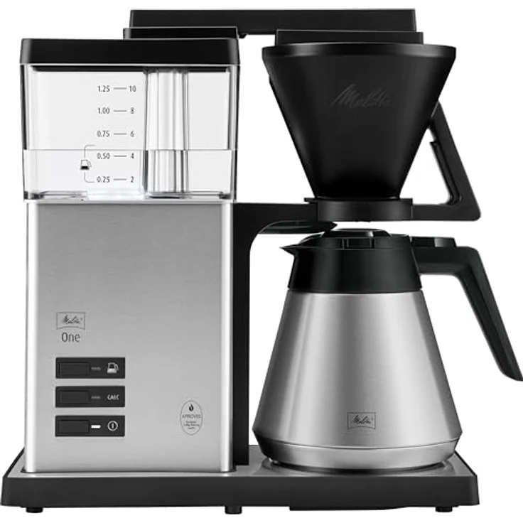 Melitta ONE Therm Edelstahl, Filterkaffeemaschine mit Mahlwerk für bis zu 10 Tassen, Anti-Tropfsystem, Aroma Premium Technologie und Display – Bild 1
