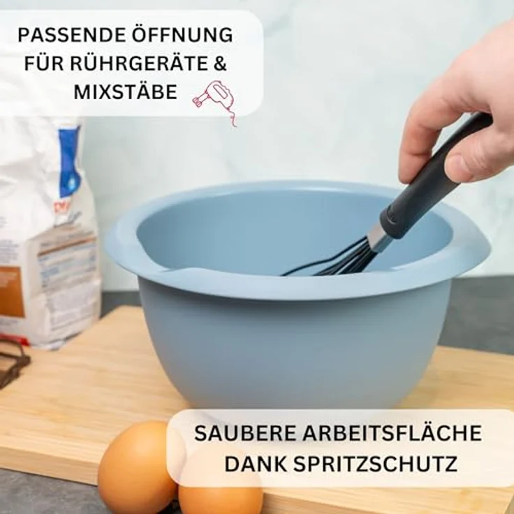 Westmark Rühr-/Backschüssel 2,5 l mit Ausgießer, Kunststoff, blau, spülmaschinengeeignet, Made in Germany – Bild 2