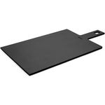 Woll Cut & Serve Schneidebrett, 49 x 24 cm, 7 mm hoch, aus FSC-zertifiziertem Papierverbundstoff, BPA- und VOC-frei, hitzebeständig bis 175°C, spülmaschinenfest, Mattschwarz