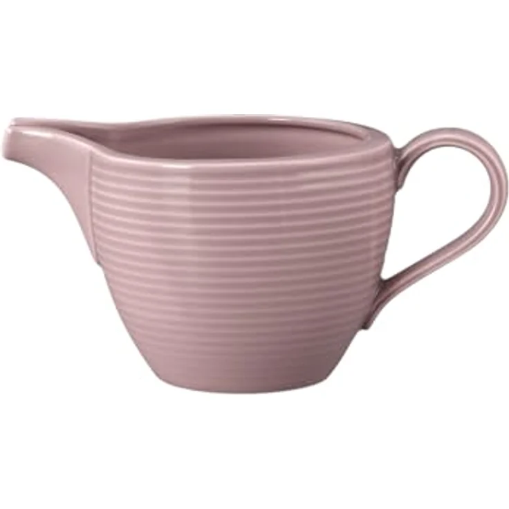 Seltmann Weiden Beat Color Glaze Milchkännchen, 290 ml, Gießer mit Rillen-Relief, Sahnekännchen aus Porzellan, Altrosa – Bild 2