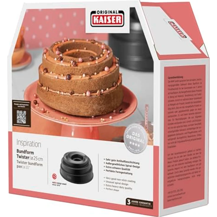 Kaiser Inspiration Backform, Twister 25 cm, antihaftbeschichtet, gleichmäßige Bräunung, grau – Bild 9