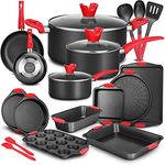 NutriChef NCSBCW21S hitzeroten Silikongriffen, ofenfest, Edelstahl, schwarz