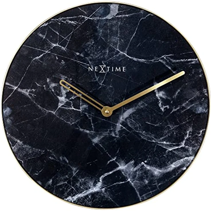 Nextime Wanduhr Marble (40 cm) - NeXtime Wanduhr Marble Ø 40 cm Schwarz Gold – Bild 2