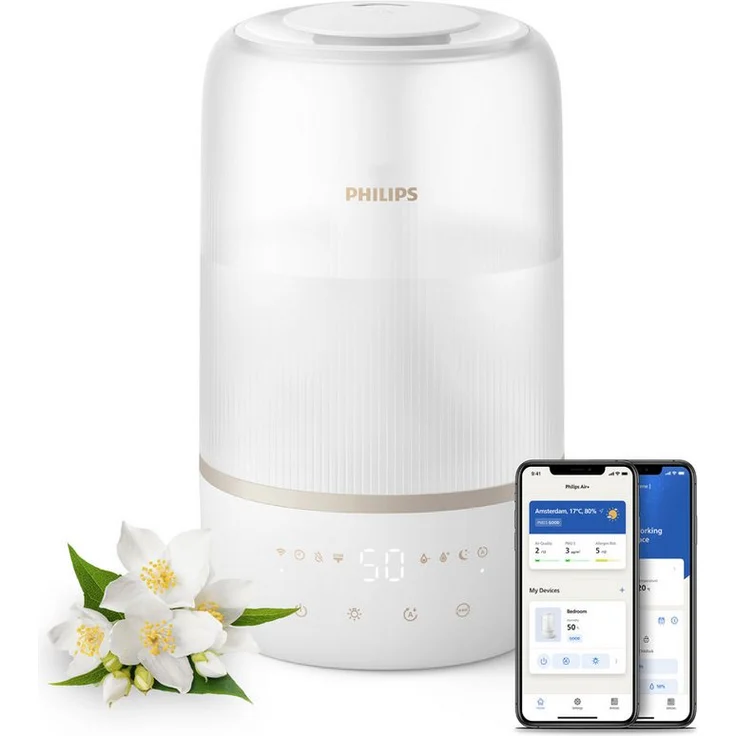 Philips Luftbefeuchter HU1510 1000 Series, ultraschall, mit Aroma-Diffusor, Stimmungslicht, App verbunden – Bild 1