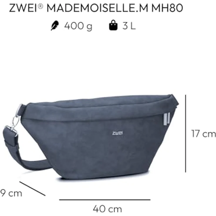 Zwei Umhängetasche Mademoiselle.M MH80 Crossbag, blaue Umhängetasche im sportlichem Design – Bild 2