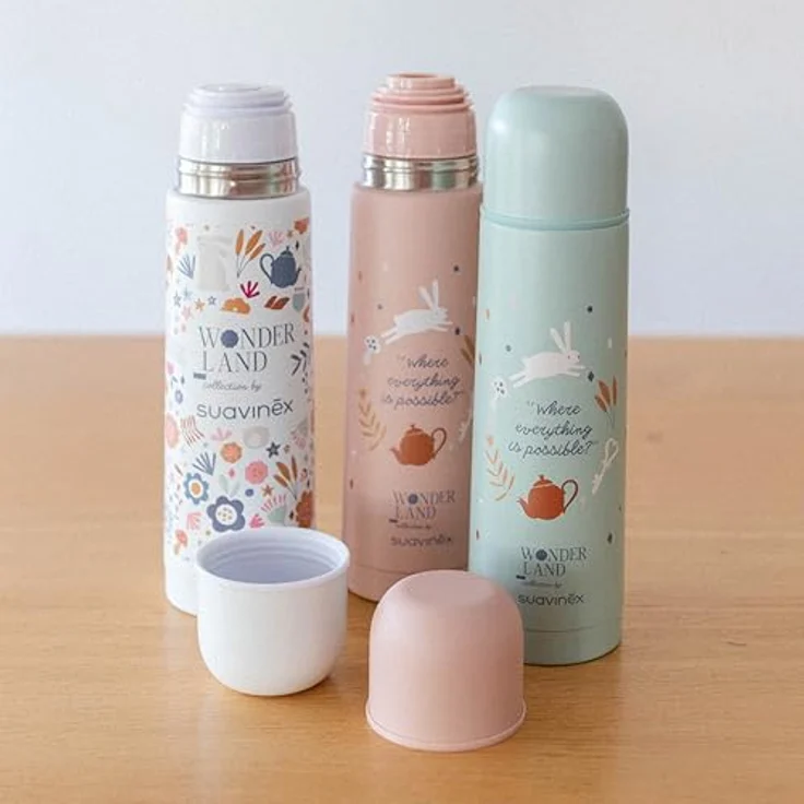 Suavinex 303311 Thermosflasche für Flüssigkeiten, 500 ml, grün, aus 100% Edelstahl mit luftdichtem Verschluss und Temperaturhaltefunktion bis zu 6 Stunden – Bild 5