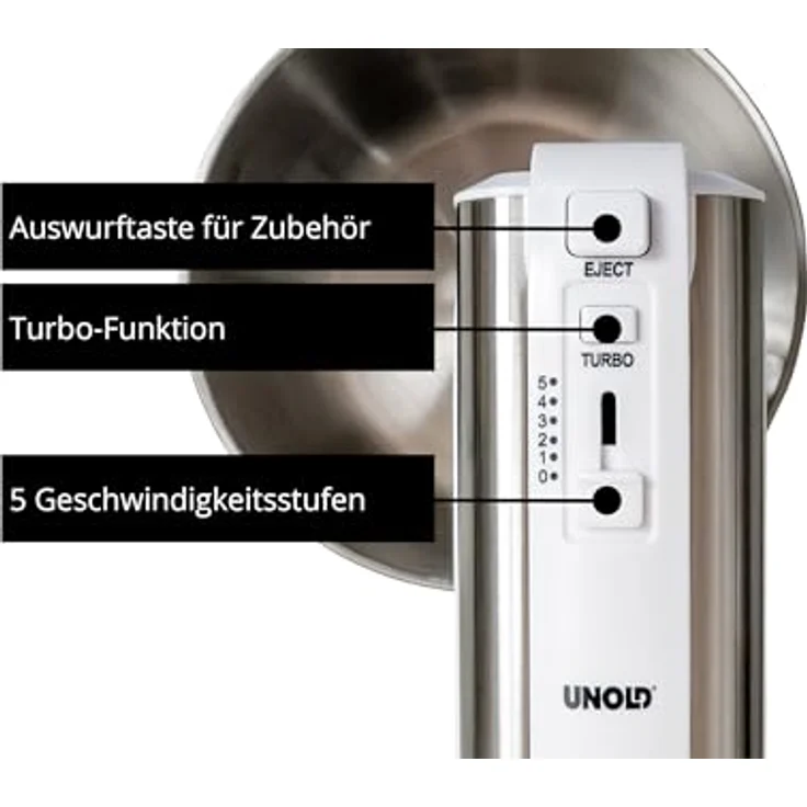 Unold Handmixer 78720 mit Rührschüssel Hannah, 500 W – Bild 4