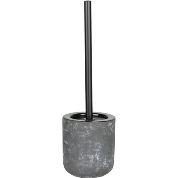 WENKO WC-Garnitur Mod. Sacile, freistehend in Betonoptik mit Keramik WC-Bürste, grau-schwarz, Ø 11,5 cm, Höhe 38 cm, Bürstenkopf 7,5 cm – Bild 2