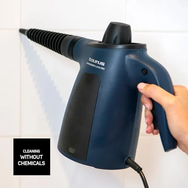 Taurus Rapidissimo Clean Pro, Dampfreiniger mit 1050 W, 160ºC, 3 bar Dampfdruck, 350 ml Tank, 3m Kabel, 7 Zubehörteile, Blau – Bild 4