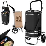 24MOVE® Einkaufstrolley Vehlo, klappbar mit 55L Kühlfach, faltbarer 3in1 Trolley - Sackkarre und Tasche, bis 30kg belastbar, schwarz