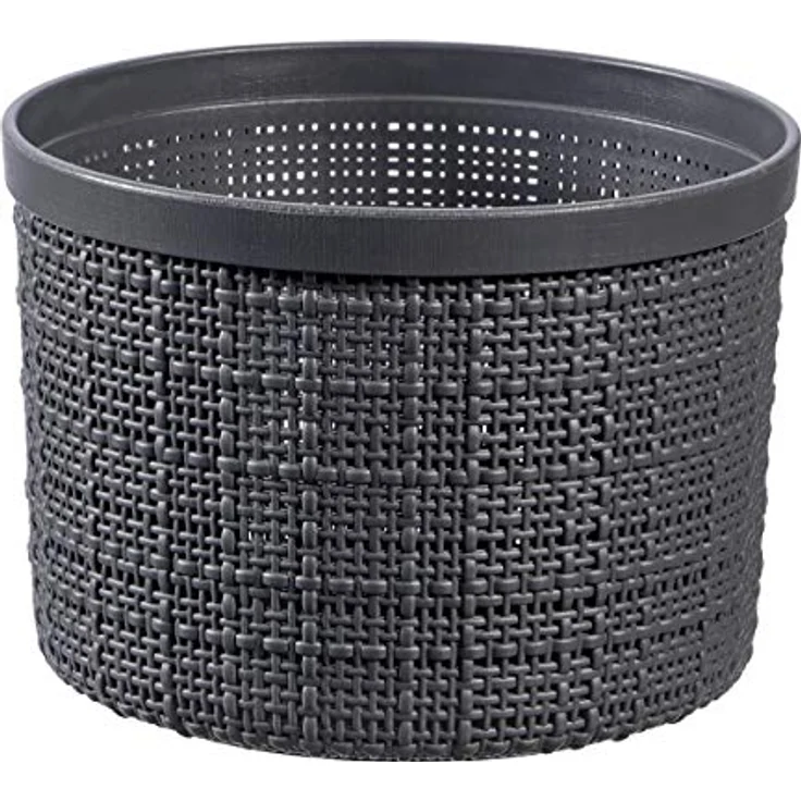 CURVER Runde Jute, 2 l, mit Deckel, grau, 100% recycelt, Acacia – Bild 3