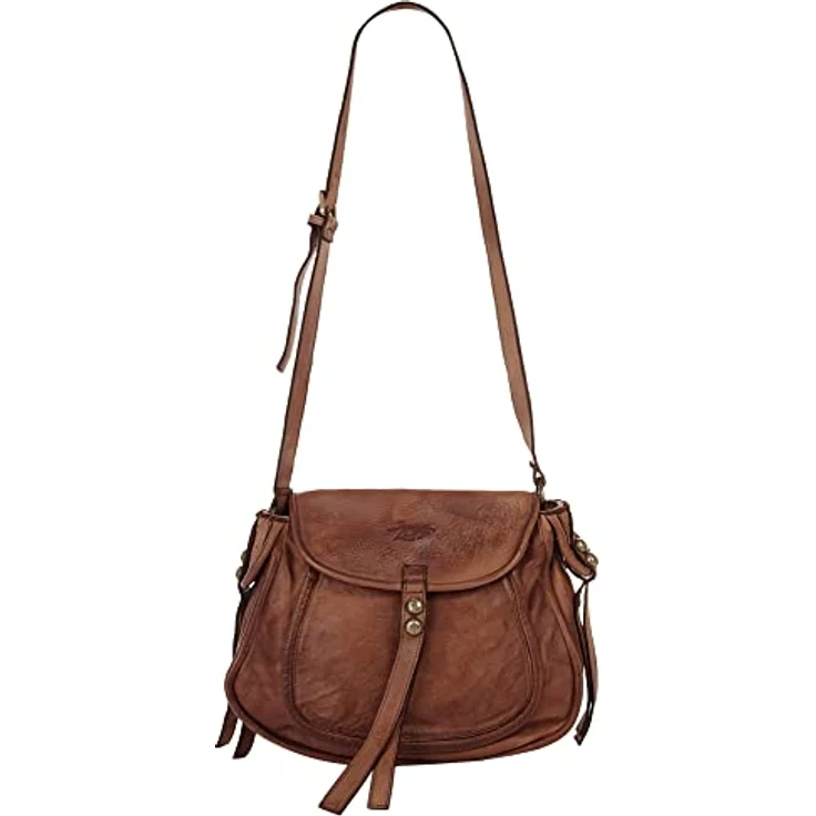 Samantha Look Umhängetasche, echt Leder, Made in Italy, 30 cm x 26 cm, mattgoldene Metallapplikationen – Bild 5