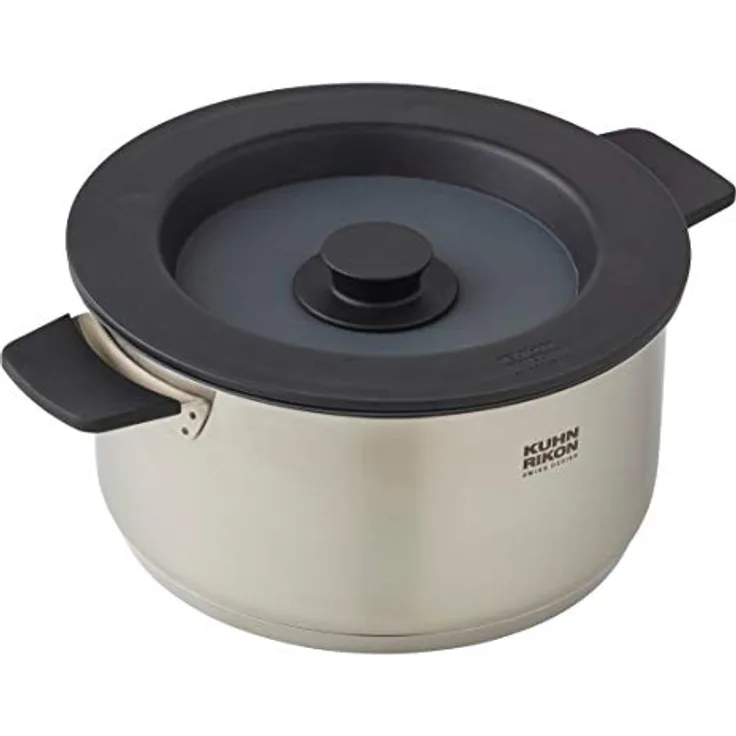KUHN RIKON Smart & Compact Kochtopf mit Deckel, 3 Liter/20 cm, Edelstahl, für alle Herdarten inkl. Induktion, kompakt verstauen, magnetischer Deckel