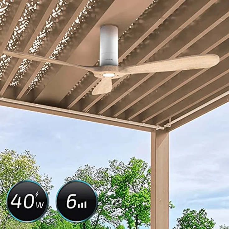 Cecotec Deckenventilator mit Fernbedienung und WLAN EnergySilence Aero 5500 White Aqua Connected. 40 W, Durchmesser 52 Zoll, 3 Flügel, Schutz IP44, Winter-Summer-Modus, Timer – Bild 5