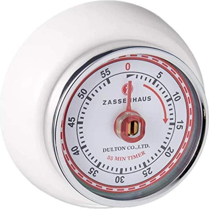Zassenhaus Küchentimer SPEED , Weiß , Ø 7 cm x 3 cm , Analoge Zeitanzeige mit Alarm-Funktion , Die Countdown-Uhr unterstützt bei der Zeitplanung beim Kochen oder Backen – Bild 1