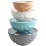 Nordic Ware Rührschüssel-Set, 8-teilig, Mikrowellengeeignet, Erdtöne, 7 Quart, BPA-frei, rutschfeste Unterseite