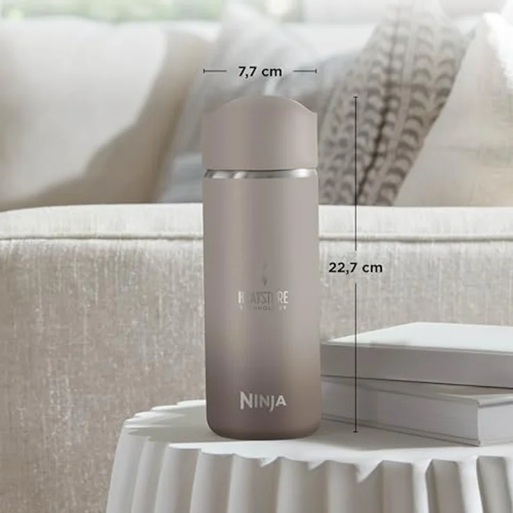 Ninja 400 ml Sip Perfect Thermosflasche für Heißgetränke, BPA-frei, spülmaschinenfest, HEATSTORE-Technologie, Stone, DW1603EUUKST – Bild 2