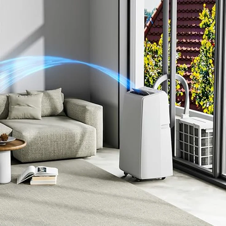 FM SOLAR Mobile Klimaanlage mit WiFi, 12.000 BTU, Heizung, für Räume bis 42 m², weiß – Bild 6
