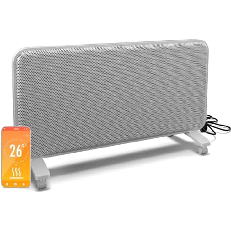 Blumfeldt Infrarotheizung 2000 W – Graphen-Heizelement, App & Touch-Steuerung, IP24, für Räume bis 20 m², Weiß
