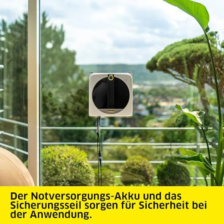 KÄRCHER Fensterputzroboter RCW 4, Vakuumtechnologie mit 4 Sensoren, inkl. Fensterreinigungsmittel RM 503, Fernbedienung, Not-Akku und Sicherungsseil – Bild 6