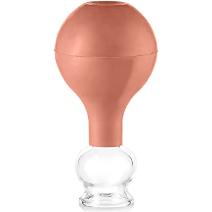 pulox Schröpfglas aus Echtglas 2er-Set inkl. Saugball 25 mm & 32 mm, Braun – Bild 5