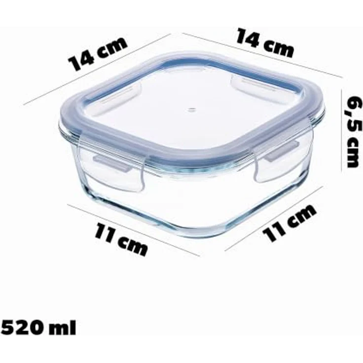 KADAX Glasbehälter Set, 3 Stück 320/520/800 ml, luftdicht, spülmaschinen- und mikrowellengeeignet, aus Borosilikatglas – Bild 4