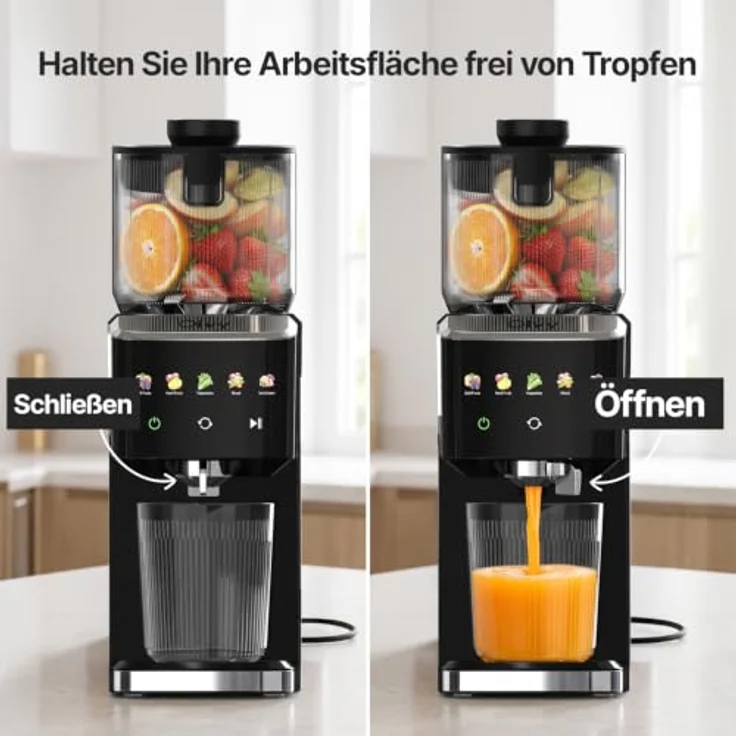 Olvy Slow Juicer JS8303S, 150W Entsafter für Obst & Gemüse mit 5 Programmen, Eiscreme-Funktion, Rückwärtsfunktion, BPA-frei – Bild 8