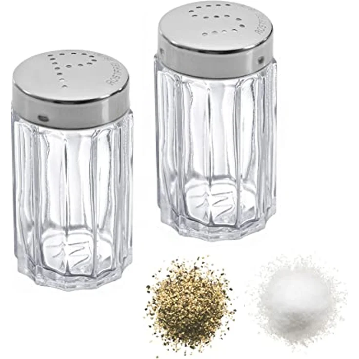 Westmark Salz- und Pfefferstreuer-Set, Inhalt: je 1x Salz- und Pfefferstreuer, Fassungsvermögen: je 50 ml, Glas/Rostfreier Edelstahl, Traditionell, Transparent/Silber, 63112270 - Preisvergleich – Bild 3