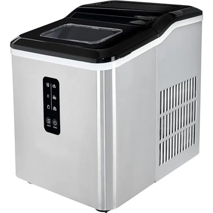 GUTFELS Eiswürfelbereiter ICE MAKER 4015 | Display | 12 kg in 24 h | 2 Eiswürfelgrößen | 1,2 kg Fassungsvermögen | 120 W | Eiswürfelschaufel