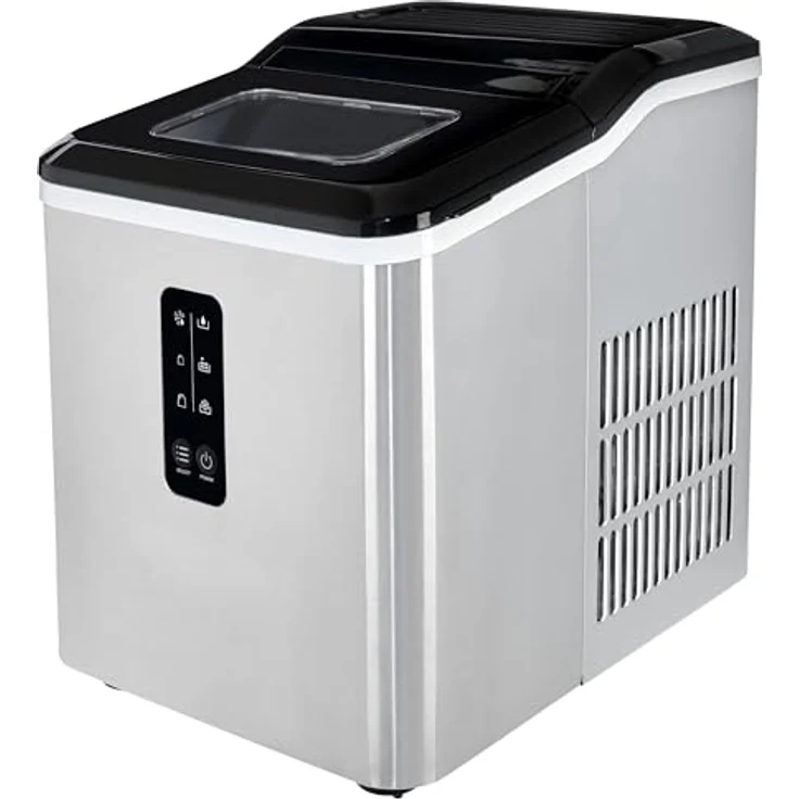 GUTFELS Eiswürfelbereiter ICE MAKER 4015 | Display | 12 kg in 24 h | 2 Eiswürfelgrößen | 1,2 kg Fassungsvermögen | 120 W | Eiswürfelschaufel – Bild 1