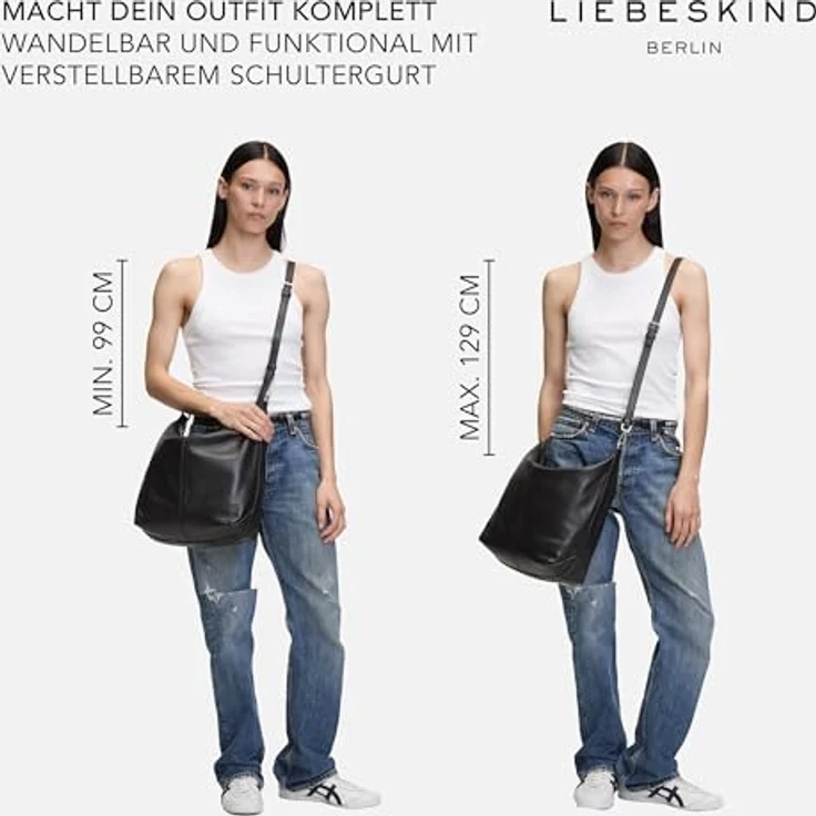 Liebeskind Paris Umhängetasche M, 100% Leder, 40 cm, blau – Bild 2