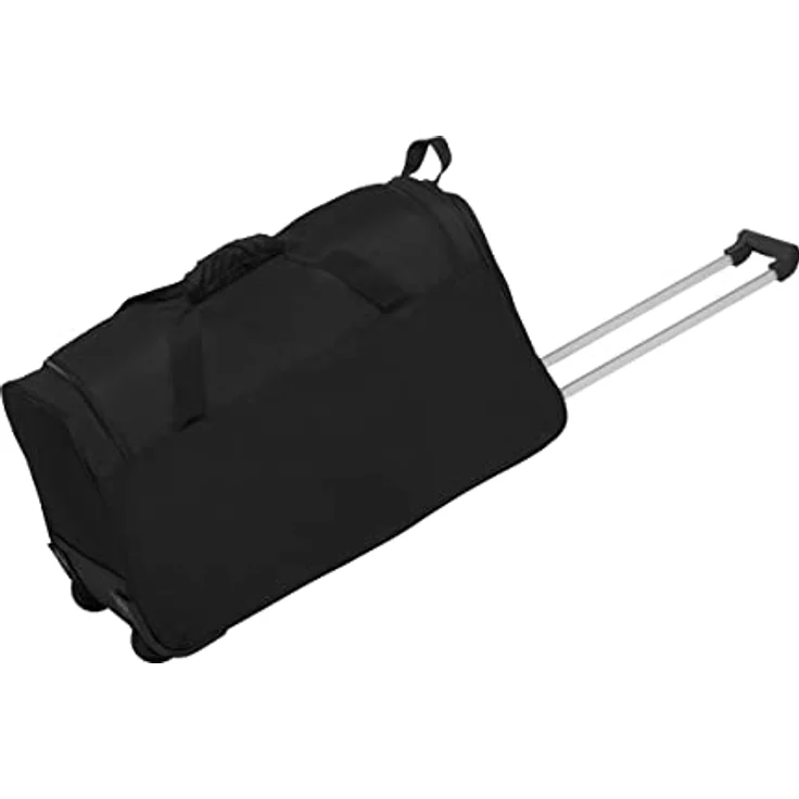 Kempa Trolley Koffer, Schwarz, 90 l, U-förmige Öffnung, Teleskopgriff, verbesserte Geräuschreduzierung der Räder – Bild 2