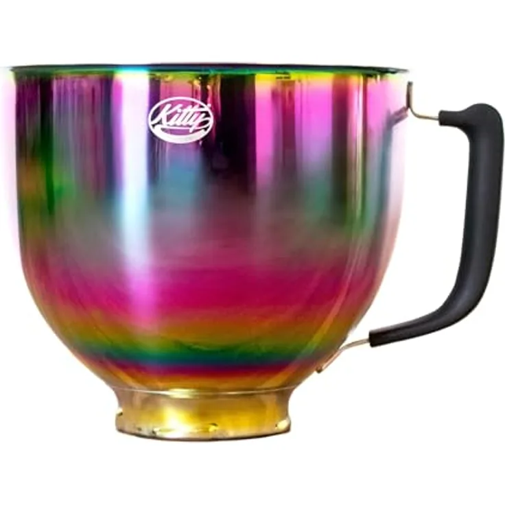 Kitty Professional Edelstahl Rührschüssel Super Bowl mit Messskalen, spülmaschinenfest (Rainbow)