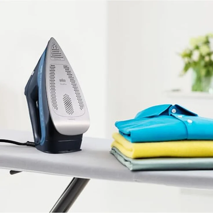 Braun TexStyle 7 Pro Dampfbügeleisen SI 7160 BL - Bügeleisen mit Freeglide 3D Bügelsohle, Vertikaldampf, 3000 Watt, Blau – Bild 4