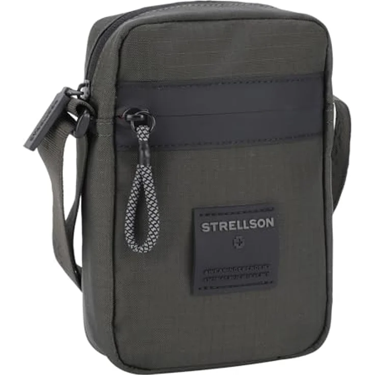 Strellson Northwood RS Clint, Umhängetasche aus recyceltem Nylon, grau, 13.5 x 5.5 x 19 cm – Bild 2