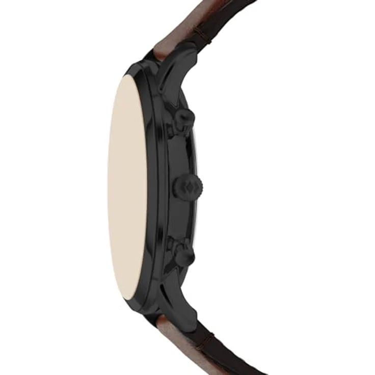 Fossil Neutra Uhr für Herren, Quarz-Chronograph mit schwarzem Zifferblatt und braunem Lederarmband, wasserdicht bis 50 m – Bild 4