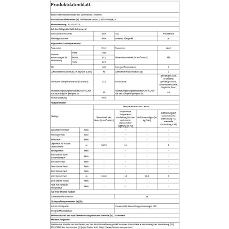 Hisense RS5P528STIE, Side-by-Side Kühl-Gefrier-Kombination in Edelstahl, 347 Liter Nutzinhalt, No-Frost-Technik, für 3-4 Personen, Energieeffizienzklasse E – Bild 13