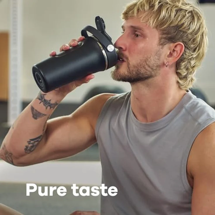 Hydro Flask Insulated Shaker Bottle - 709 ml (24 oz) isolierte Shaker-Flasche für Proteinshakes, Nahrungsergänzungen und mehr - Indigo – Bild 5