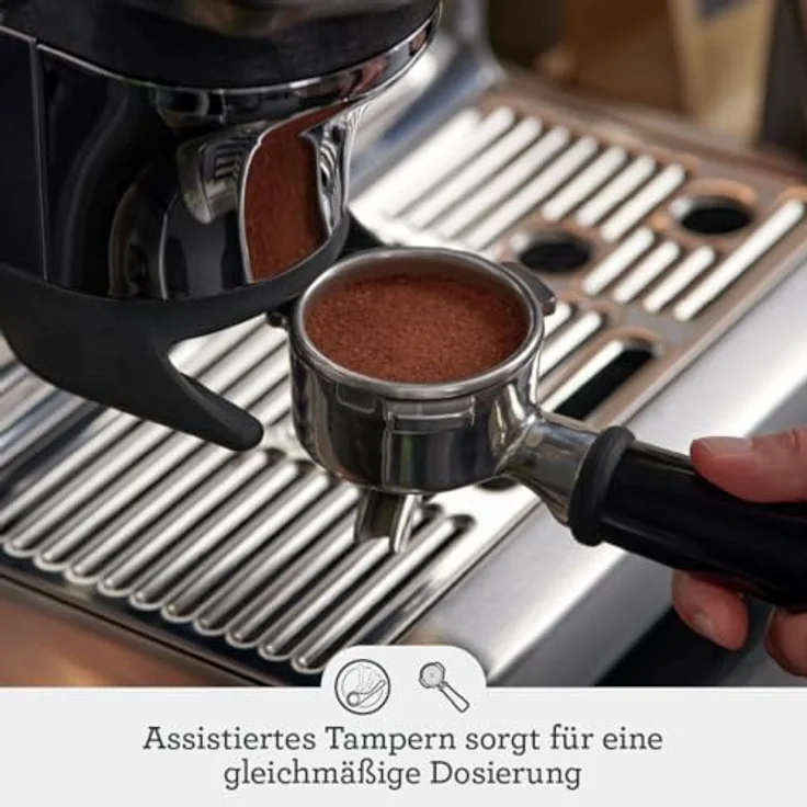Sage The Barista Express Impress, Siebträgermaschine mit integriertem Mahlwerk, 15-Bar-Pumpendruck, Milchsystem, Weiss-Schwarz – Bild 4