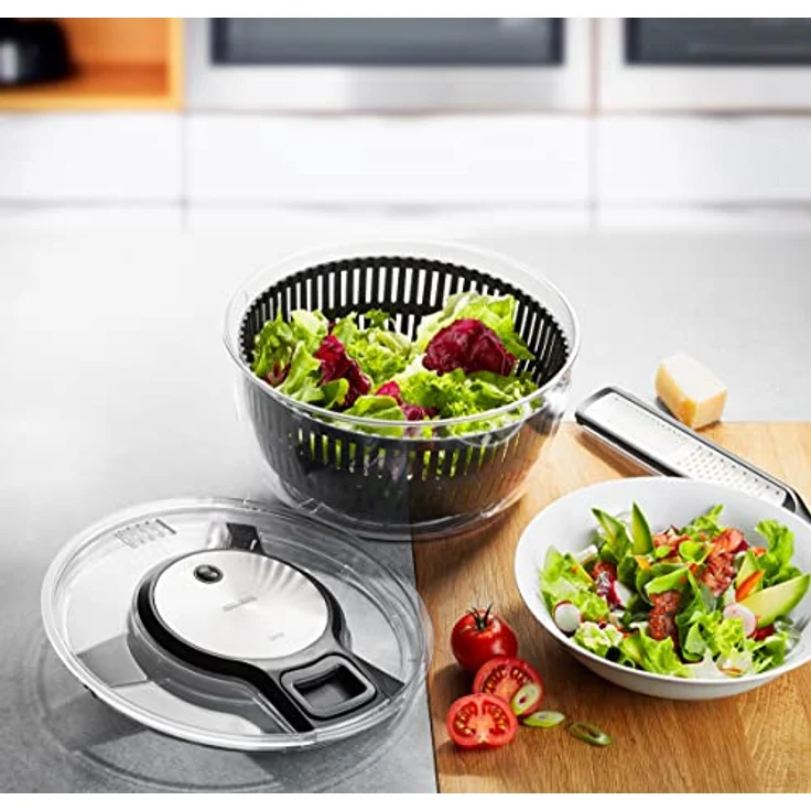 GEFU 28150 Salatschleuder SPEEDWING mit Ablaufsieb für Das Wasser und Einer Salatschüssel - Schonendes Schleudern – Bild 2