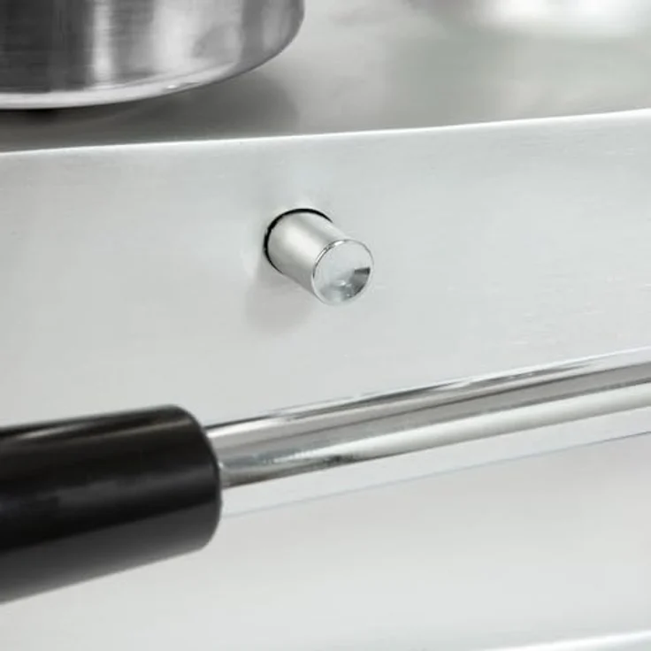 vertes Hamburgerpresse, Edelstahl und Aluminium, Profi Patty Presse mit 10 cm Durchmesser, manuell, inkl. 500 Trennblätter – Bild 6